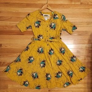 Midlength Effies Heart Mustard Dress